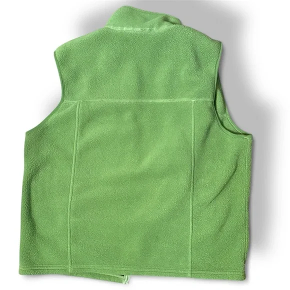 Vintage 1990s LL Bean Polartec Pea Green Fleece Sweater Vest 90s Men's L ALA7 - Picture 5 of 6